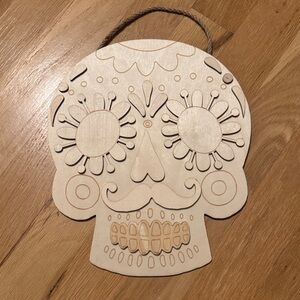 NWT Wooden Sugar Skull Wall Hanging